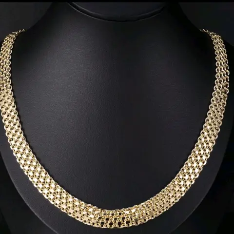 cadena estilo tejida gold plated