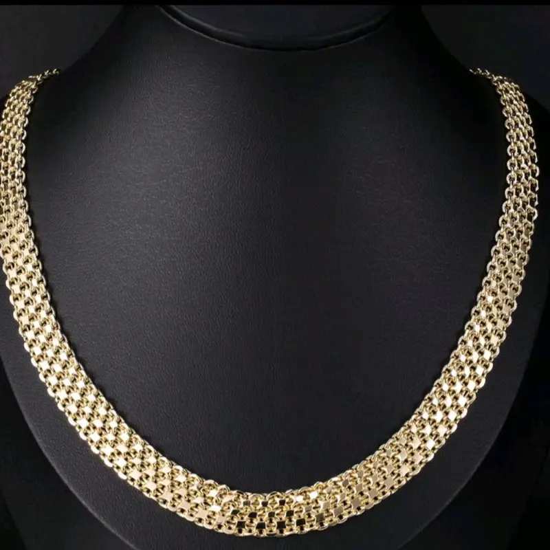 cadena estilo tejida gold plated