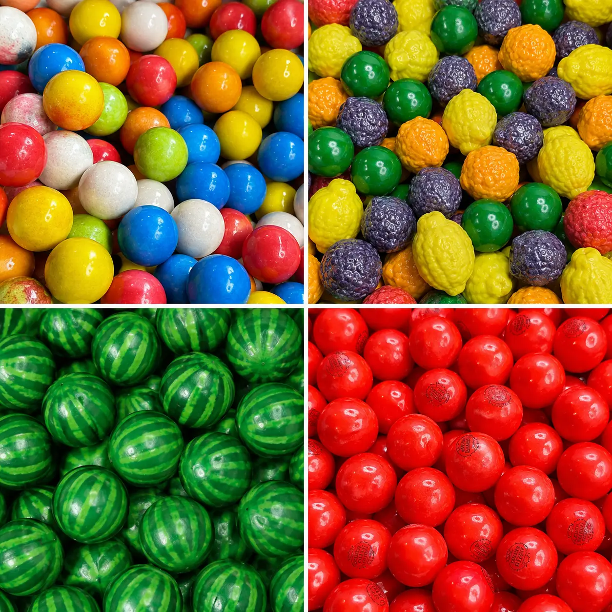 Nostalgic Seedling, Lightning Bolt, Very Cherry, Grape, Pink Lemonade, Green Apple, Hot Cinnamon & Watermelon Gumballs - 1980's Candy Sweet Fruit - Exciting Flavors & Fillings
