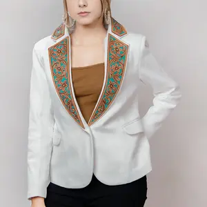 American Darling Genuine leather Hand tooled carved Women Blazer dress jacket | Vintage