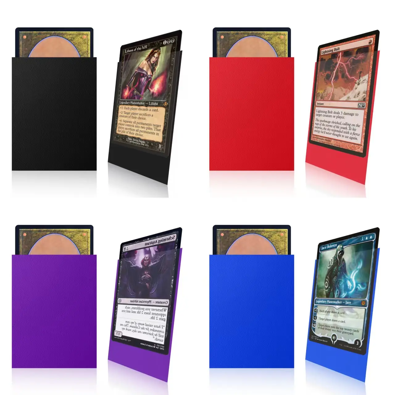 ZLCA 400 PCS MTG Card Sleeves, Standard Card Sleeves Sturdy MTG Matte Back Finish, Perfect Shuffling - Protect All Your Trading Collectible Cards, Never Tear 66x91mm