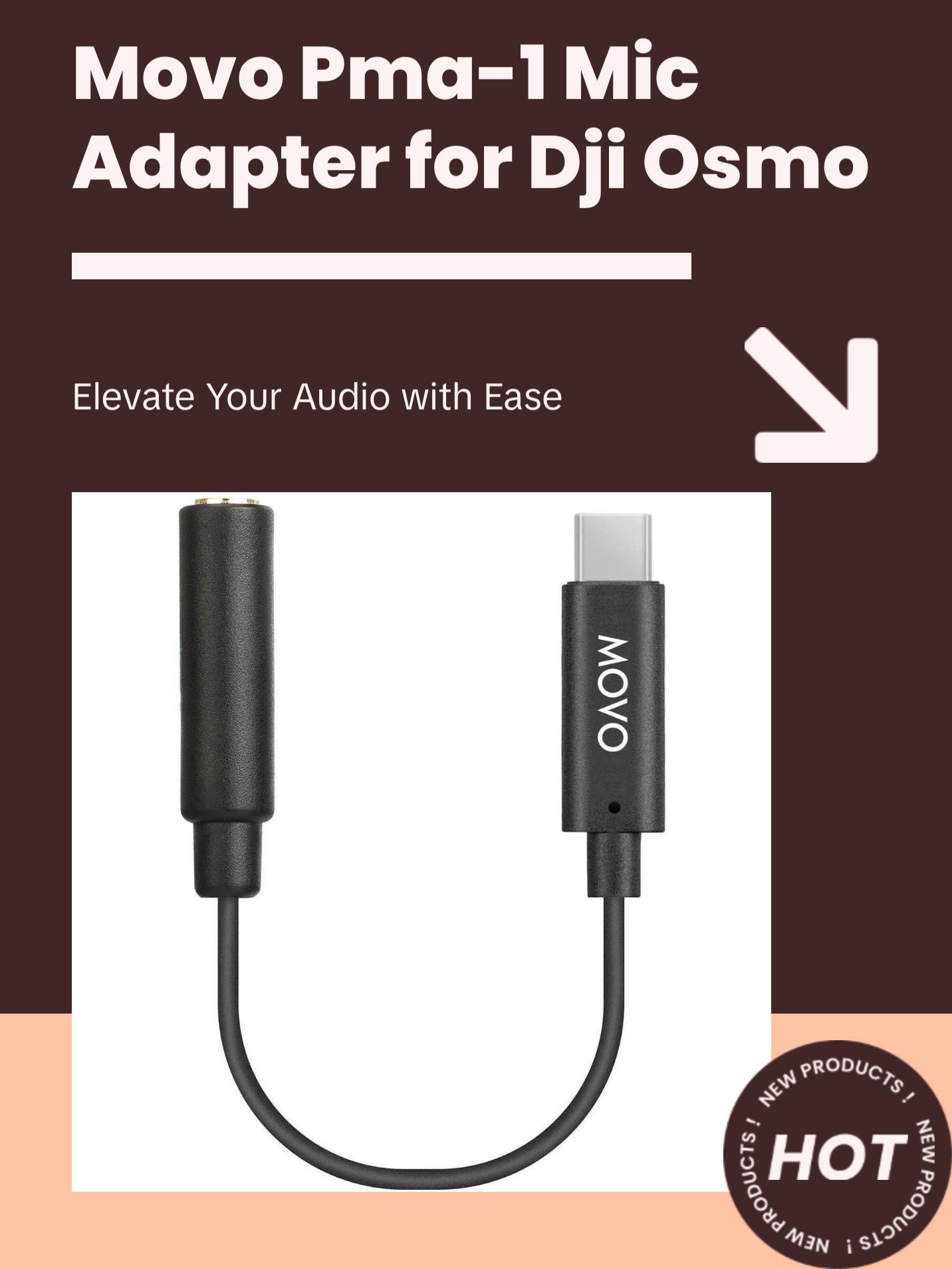 Movo | PMA-1 | Microphone Adapter for DJI OSMO Pocket