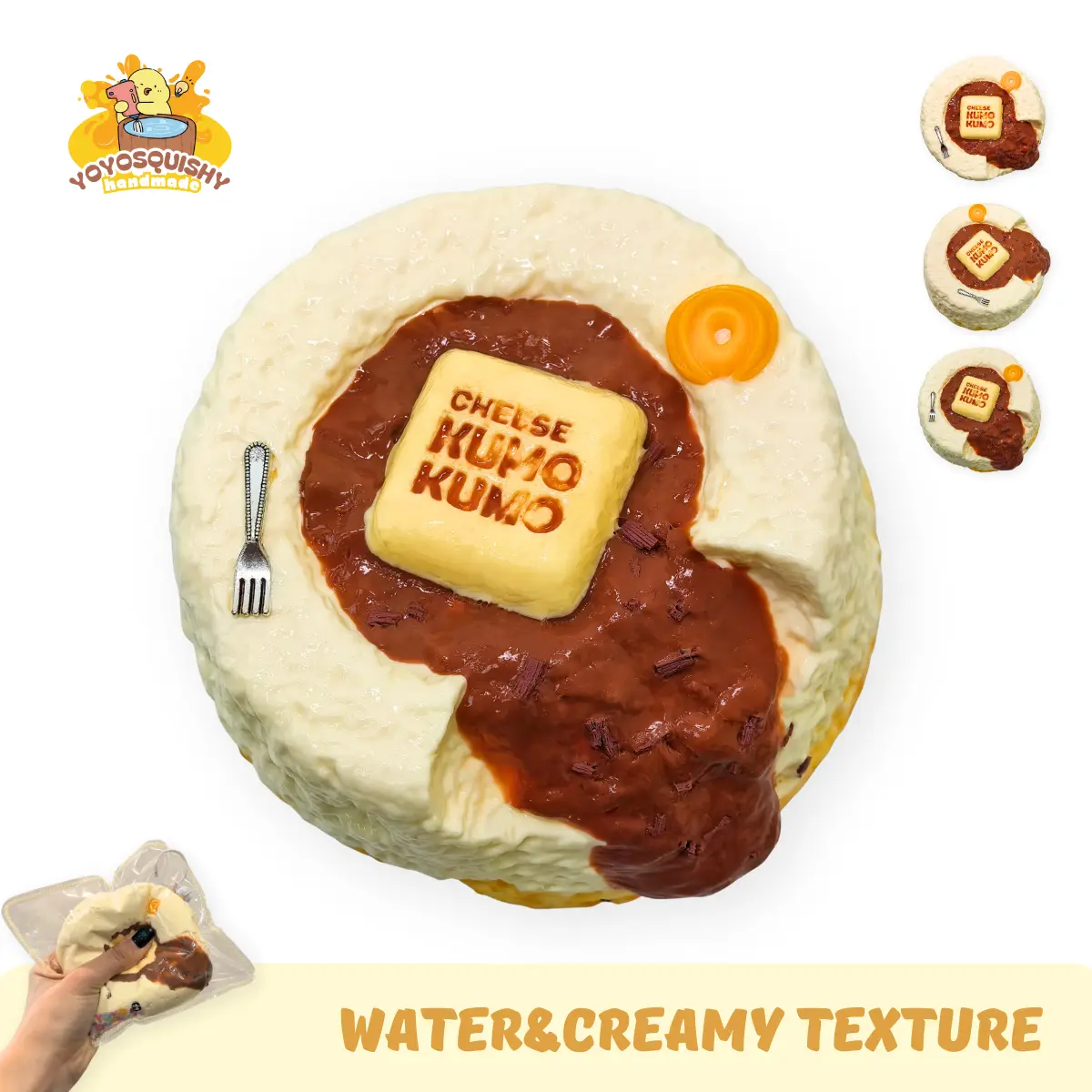 YOYOSQUISHY Chocolate Waterfall Cake Soft Squishy - Slow Rising Squeeze, Food-Grade Silicone, Safe Long-Lasting Stress Relief Fidgeting Toy, Water-Creamy Texture, Soft Anxiety Fidgets, Handmade Quirks Make Each Unique