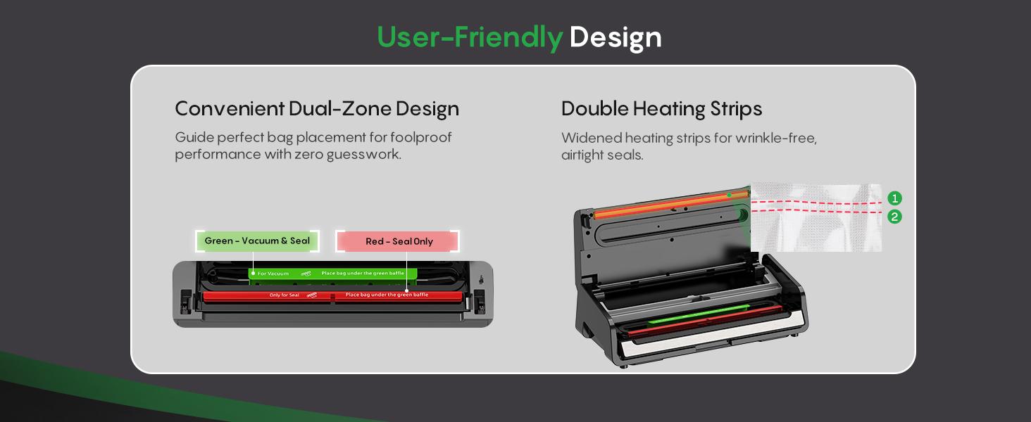 FRESKO AutoMax V6 Automatic Vacuum Sealer Machine, Double Heat Seal Food Saver with Built-in Cutter & Bag Storage, Includes Bags & Rolls