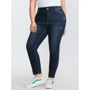 【Summer Turn-Up】【Butt Lifting】BlOOMCHIC plus size Stretchy Mid-Rise Skinny Fit Jeans BBL [M-6X] 2026 Summer Pick for Mother's Day