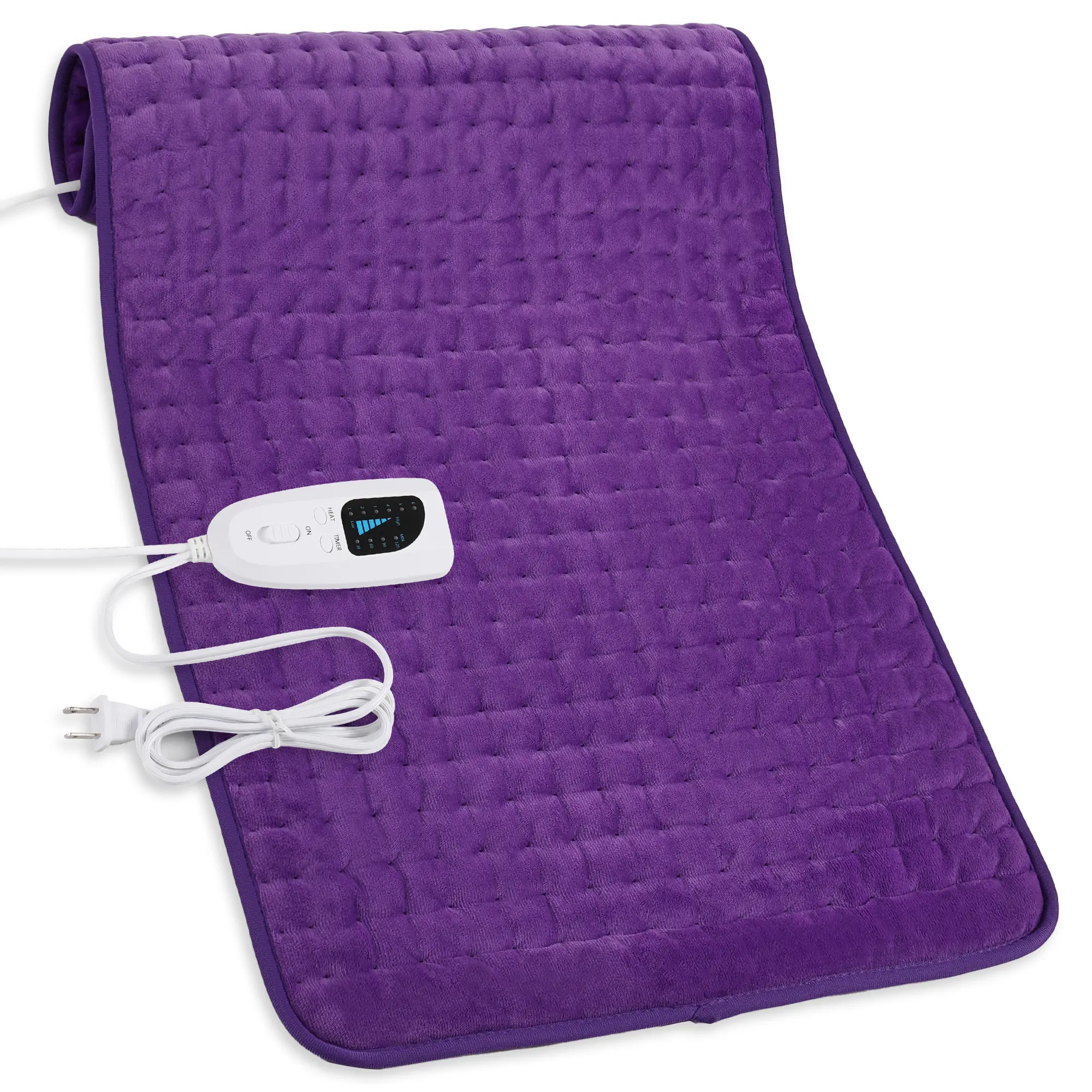 Deepsoon Heating pad, 33in×17in, 24in×12in, 6 temperature levels and 4 time settings, portable, back, neck, shoulders and legs heating, machine washable, perfect holiday gift for men, women, parents, Christmas gift