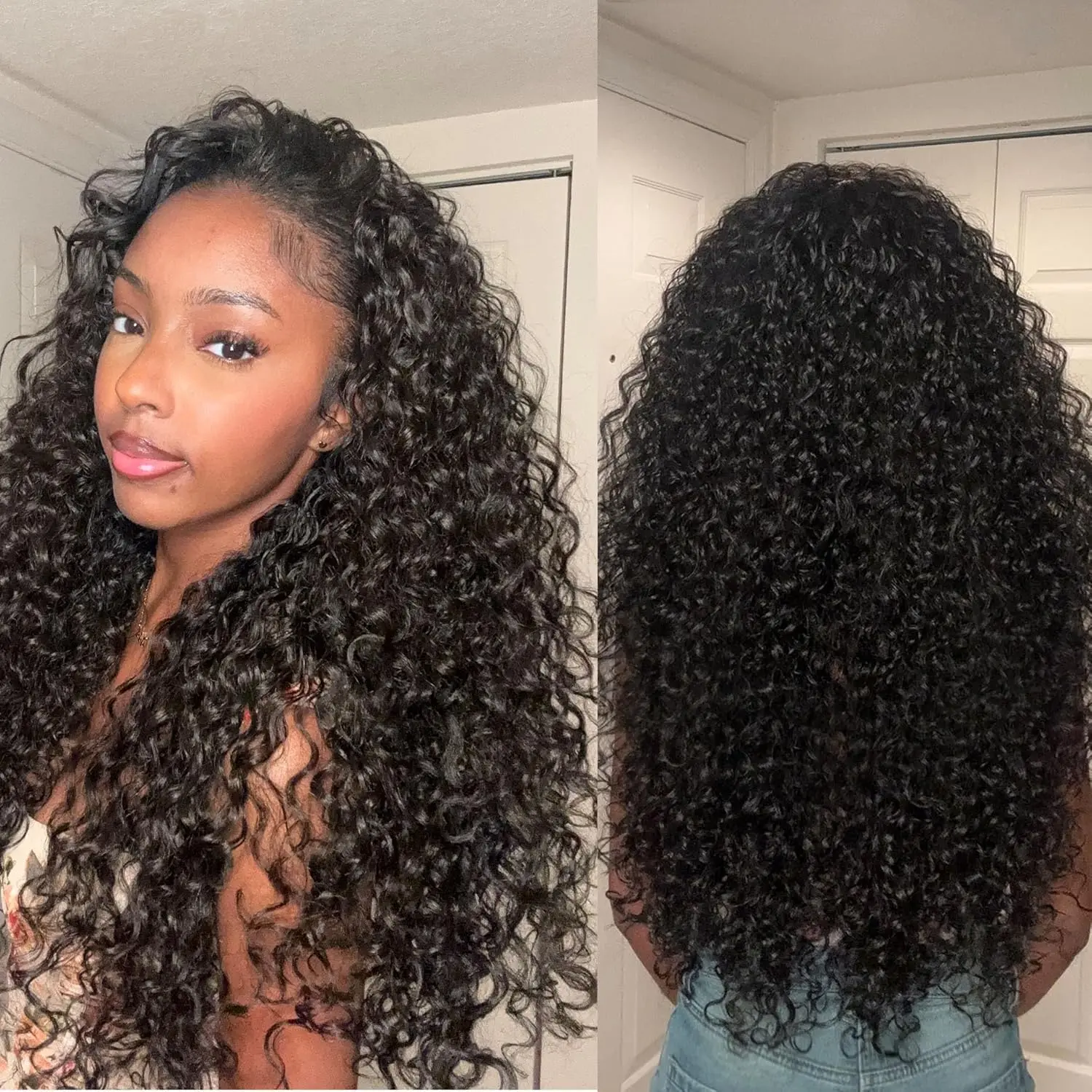 Bling Hair 13x6 13x4 Lace Front Wigs Human Hair Pre Plucked 180 Density Kinky Curly Wig HD Transparent Human Hair Lace Front Wigs with Baby Hair Lace Front Wigs for Women Narural Black PrePlucked Hairline