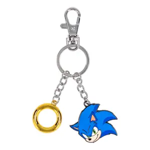 Sonic The Hedgehog Sonic and Ring Charms Keychain