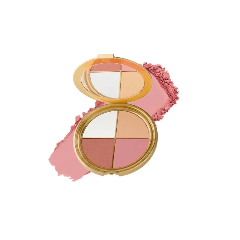 Eye & Cheek Palette - Eyeshadow and Highlighter Makeup, Face Highlighter Palette for Women, Multitasking Blush, Highlighting Eye & Cheek Palette, 4-In-1Makeup Palettes Kit, Natural Glow Contour Powder Matte Shimmer Metallic All Over Glimmer Radiant Lumino