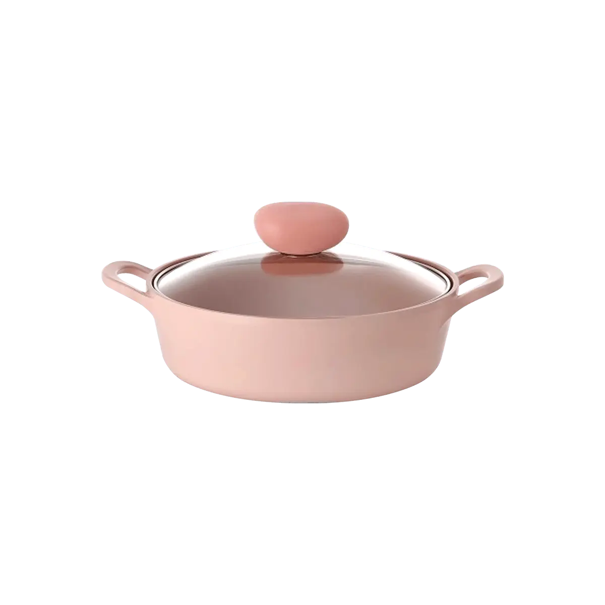 NEOFLAM Sherbet Ceramic Stock Pot with Glass Lid, 2QT Peach Sorbet Dutch Oven for Induction Stovetop, Nonstick Soup Pot for Stews & Sauces