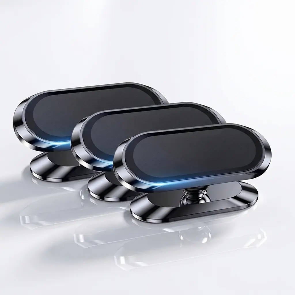 3PCS Magnetic Car Phone & Tablet Mount, Universal Suction Cup Holder 360° Adjustable Rotation, Compatible with iPad for In-Car Secondary Screen, Car Navigation Support