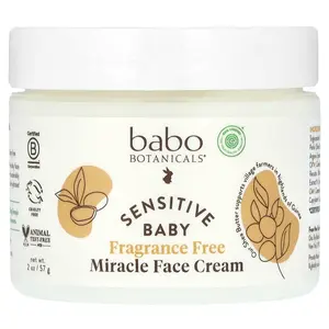 Babo Botanicals Sensitive Baby Miracle Face Cream, Fragrance Free, 2 oz (57 g)