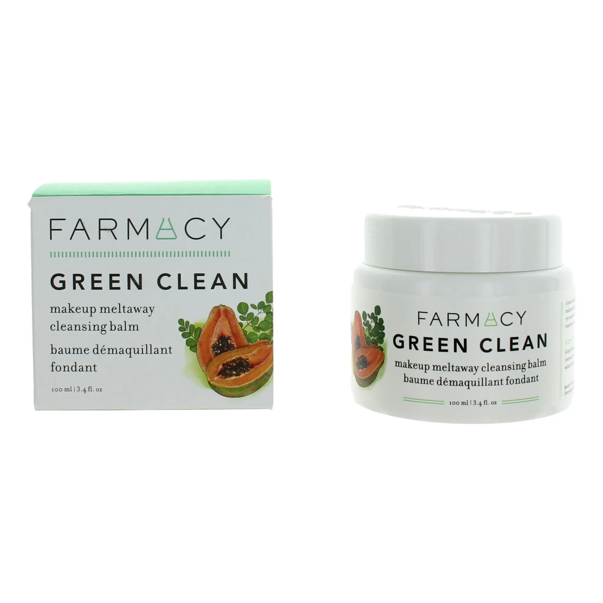 Farmacy Beauty Green Clean Makeup Meltaway Cleansing Balm, Hydrating Face Cleanser that Melts Makeup & SPF, Leaves No Residue, 3.4 oz, Zero Residue