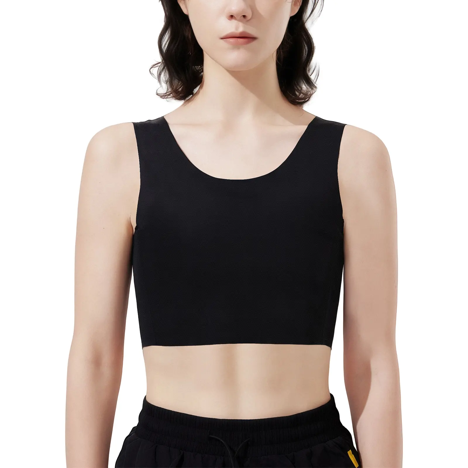 CUTESTREET Seamless Padded Chest Binder - Women's Slim-Fit Compression Yoga Bra Tank Top for FTM Tomboy Activewear, Gym Workouts
