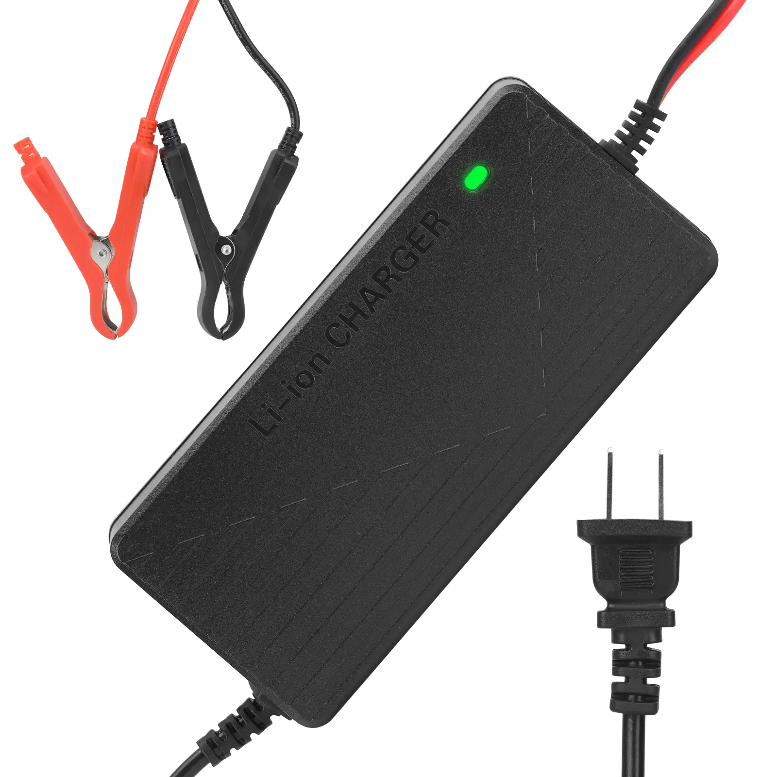 KUNLUN Smart Fast Vehicle Charger for 30ah-200ah LiFePO4 Batteries, AC 100v~240v 2.0a Input, DC 14.6v 10amps Output, High Charging Efficiency, 2.5 Hours Charge, Compact 160x75x45mm 375g, Durable Shell, Heat Sink, Indoor Use, Includes 1x User Manual