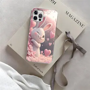 Cute Easter Bunny Case – Funny Rabbit Butt & Pink Heart Aesthetic Cover for iPhone 12 Pro - 975
