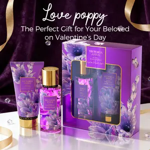 Victoria Anna Body Spray and Body Moisturizer Gift Set,Valentine's Day & Christmas Theme, Travel SizeLotion for Dry Skin, Perfect for Moms, 2 Pieces/box