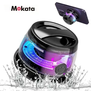 MOKATA 2026 New Model G300 Magnetic Bluetooth Speaker, portable and rechargeable, featuring RGB lighting effects; compact desktop speaker suitable for camping and parties; includes a self-adhesive stand.