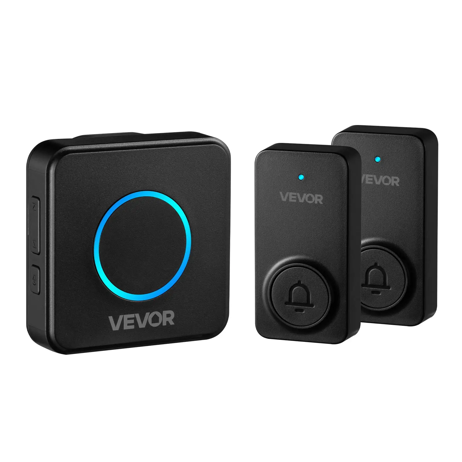 【Summerfinds】VEVOR Compact Wireless Doorbell Kit (ABS+PC), IP54 Waterproof Security Bell with 1000ft Range, 5 Adjustable Volumes, 48 Ringtones, Self-Adhesive Easy Installation, Batteries Included, -20 to 60°C, Ideal for Home, Office & Classroom, Black, Ho