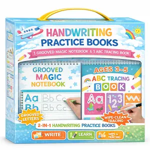 Handwriting Practice Books Kids 3-5 | Reusable Magic Ink Tracing Workbook | Preschool Kindergarten Ready