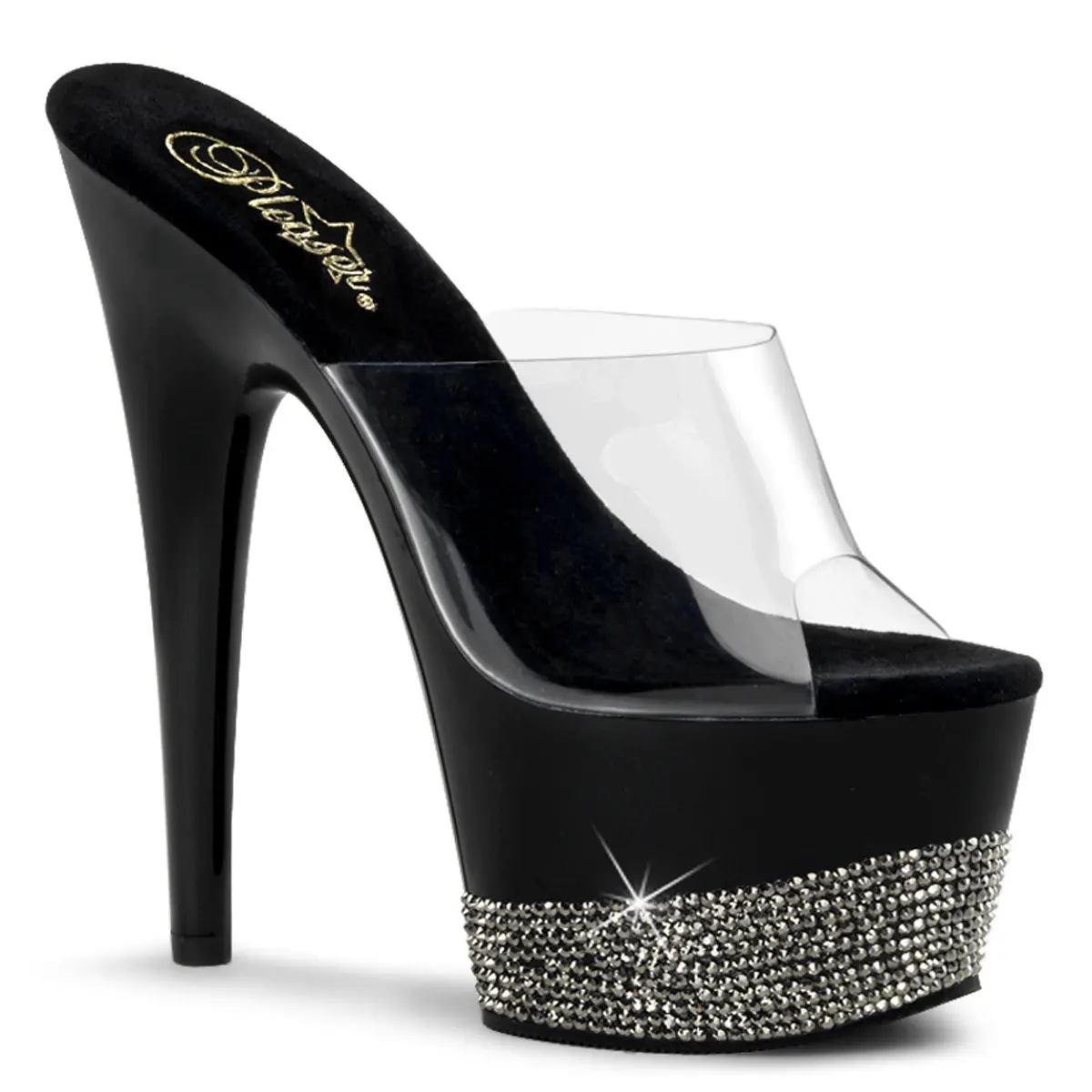 Pleaser Adore-701-3 Women's Stylish High Platform Heeled Sandals with Rhinestone Trim, Pleaser Heels for Fashion Apparel, Performance-Focused Footwear, High Heels, Women's Fashion