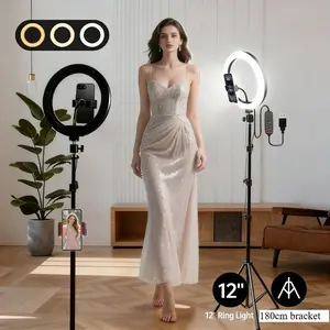 12" Selfie Ring Light with 71" Extendable Tripod & Remote, LED Circle Light with Phone Holder for Video Recording/Makeup/Content Creation (YouTube/TikTok/Twitch) - Ideal for March Madness, Spring Break, World Cup, Easter Creation