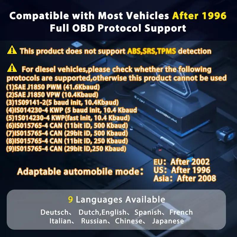 Professional OBD2 Scanner Diagnostic Tool V519 - Engine Code Reader, Full OBD2 Features, Reset, Modes 6&8, Suited for Car Owners & Mechanics 1996+ OBDII/EOBD Vehicles Automotive