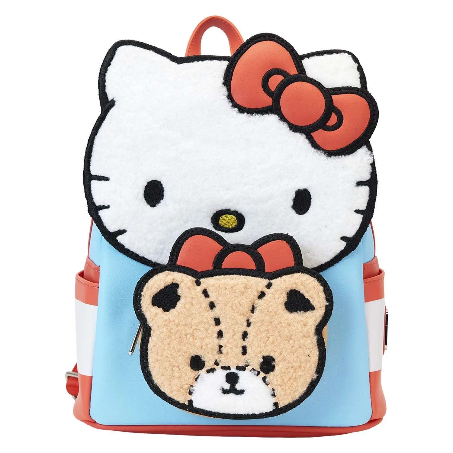 Loungefly Sanrio Hello Kitty & Tiny Chum Cute Mini Backpack Purse in Faux Leather with Sherpa Applique, Women's Collectibles, Everyday Carry, Casual Wear, Basic, Adjustable Strap, Graphic Print, Lightweight, Adults, Cartoon, Female, Women's Fashion, Frien