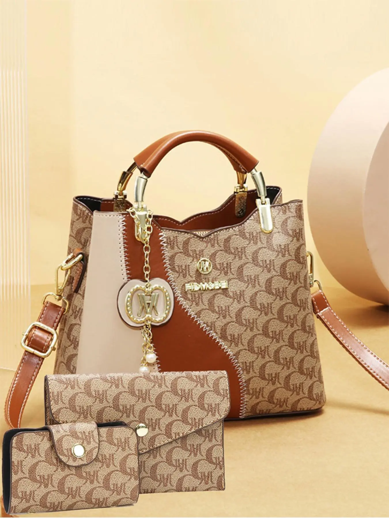 Classic Fashion Versatile Shoulder Bag, High-End Vintage Print Crossbody Backpack, Large Capacity Women's Bag, Casual Handbag Satchel, Casual Geometric Pattern, Aesthetic Shoulder Handbag, Fashionable Bag