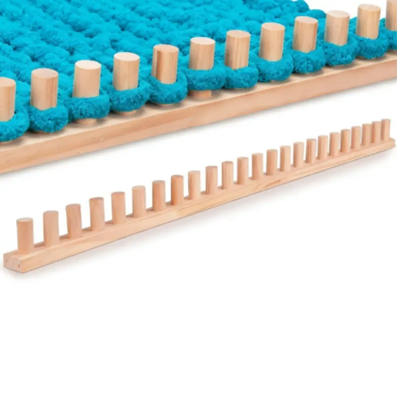 DIY Chunky Blanket Wooden Loom, No-Needle Beginner-Friendly Craft Tool to Create Cozy Throw Blankets, Adjustable Size up to 46 Inches, Gift