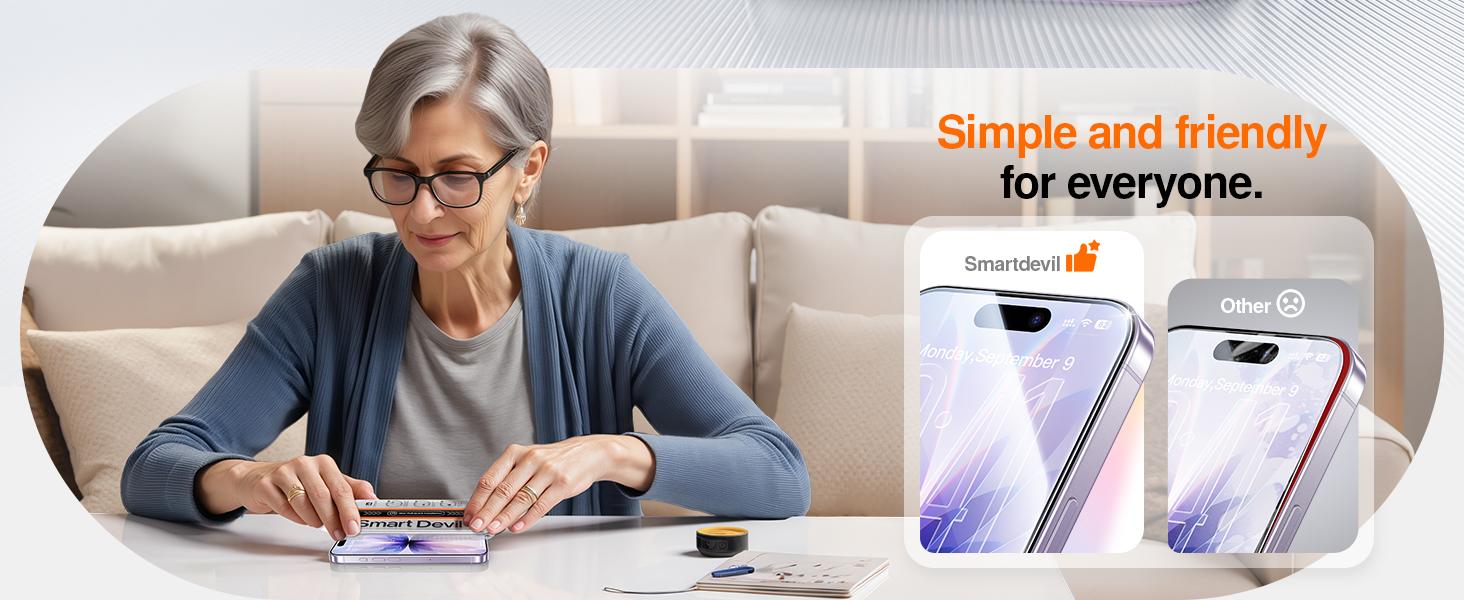 【Dust-Free Tray Auto-Install】SmartDevil (2/3 Pack) Screen Protector for iPhone, Samsung—Optical Clear / Privacy Protection—Anti-Spy 9H Tempered Glass, Anti-Fingerprint, Sensor & Case Friendly
