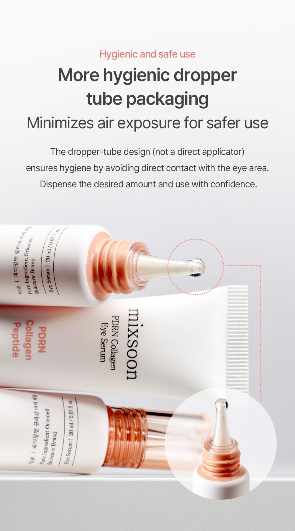 [mixsoon Official] PDRN Collagen Eye Serum 0.68 Fl. Oz / 20ml — Eye Bags Care, Peptide, Hydrating, Lightweight dropper, Korean Glass Skin Care