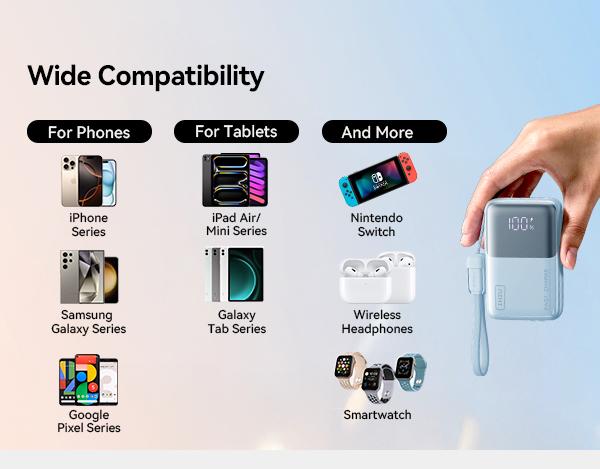 INIU P50 Pocket Rocket 45W PD 10000mAh Power Bank, 2026 Mini Pocket Size Powerbank Travel Essentials Portable Charger, Detachable Lanyard USB C Cable Fast Charge Phone Battery Pack for iPhone 17 16 15 series iPad Airpods Samsung Switch Perfect Gifts INIU P50 Pocket Rocket 45W PD 10000mAh Power Bank, 2026 Mini Pocket Size Powerbank Travel Essentials Portable Charger, Detachable Lanyard USB C Cable Fast Charge Phone Battery Pack for iPhone 17 16 15 series iPad Airpods Samsung Switch Perfect Gifts