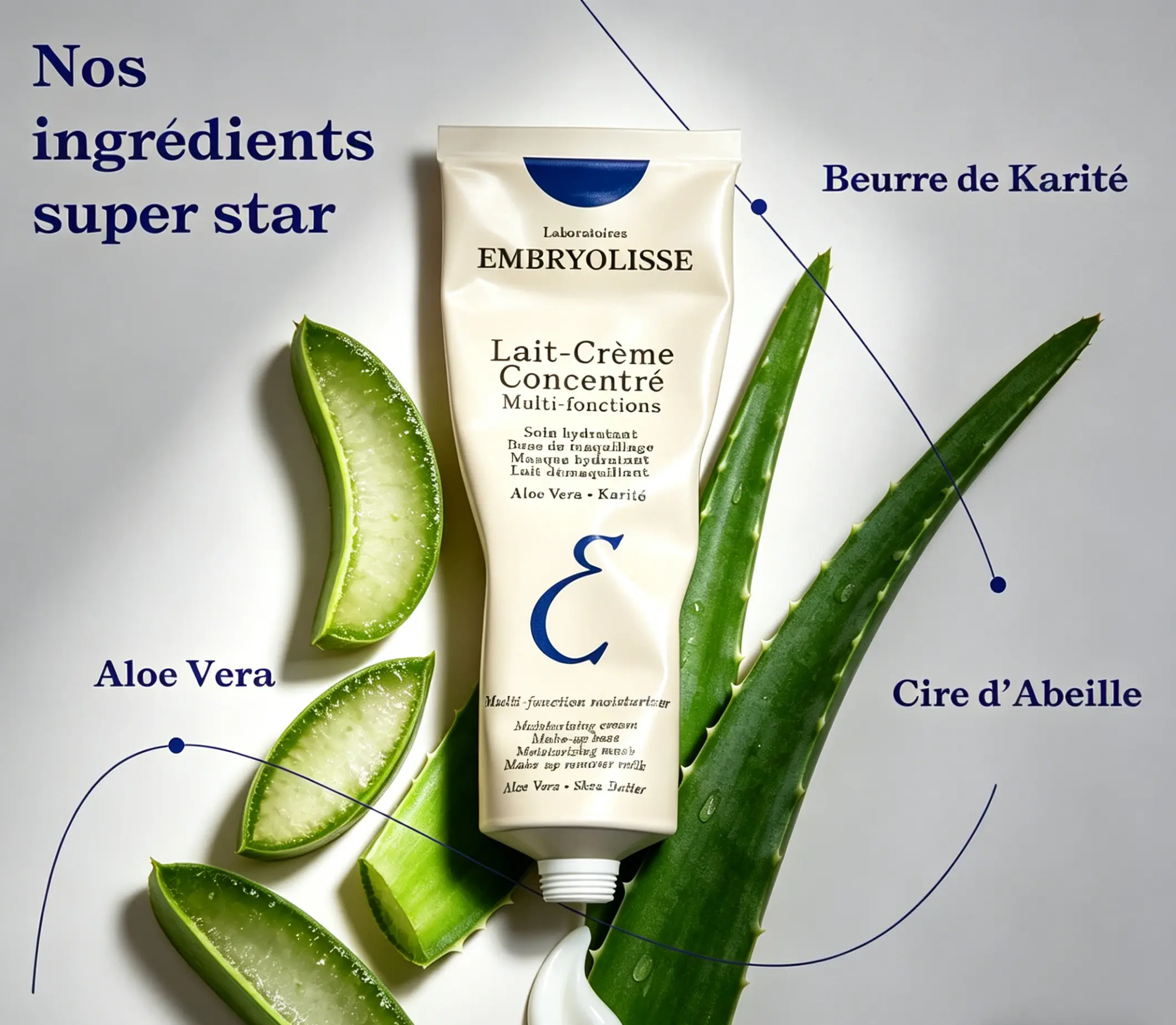 Embryolisse French Lait-Crème Concentré 2.54 fl.oz 6-in-1 Face Moisturizer Makeup Primer Floral Cleansing Milk For All Skin Types