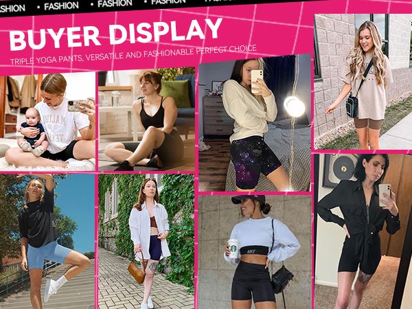 SHOWITTY 3 Pack 5" Plus Size Biker Shorts for Women, Black High Waist Lightweight Spandex Shorts for Workout & Daily Wear