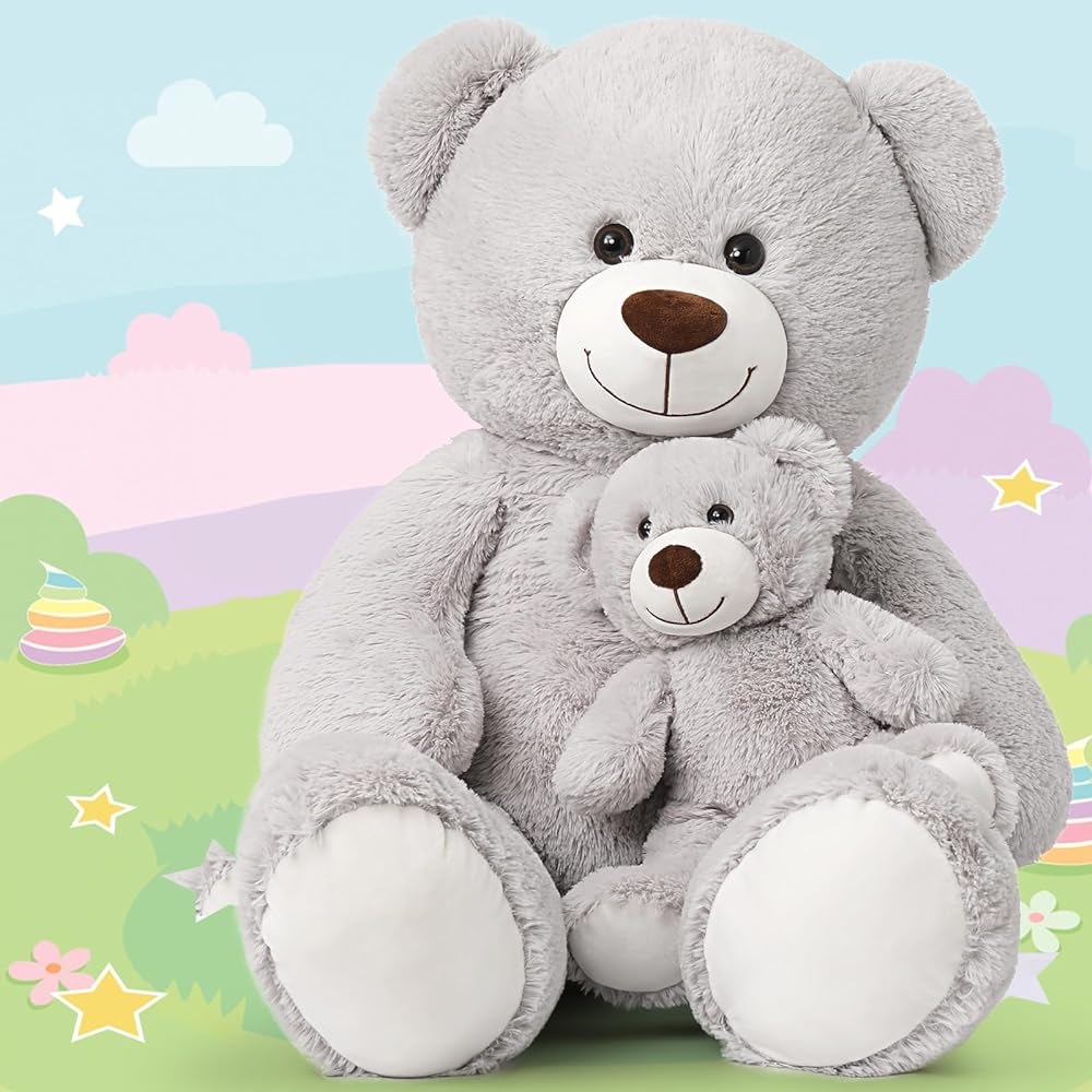 MaoGouLan Mom and Baby Giant Teddy Bear, 39inch Soft Stuffed Animal Large Teddy Bears Plush for Baby Shower, Wedding, Birthday, Christmas, Party Decorations, Valentine's Day  #BlackFriday #Christmas
