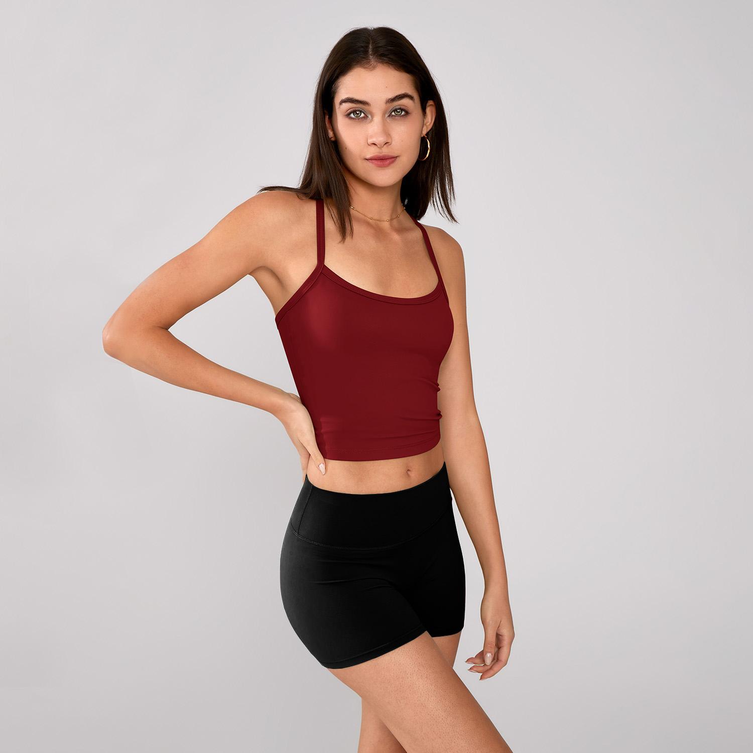 TIMEOFF Women's Strappy Backless Crop Top, Stretchy Form-Fitting Yoga Vest for Fitness and Workout Activewear