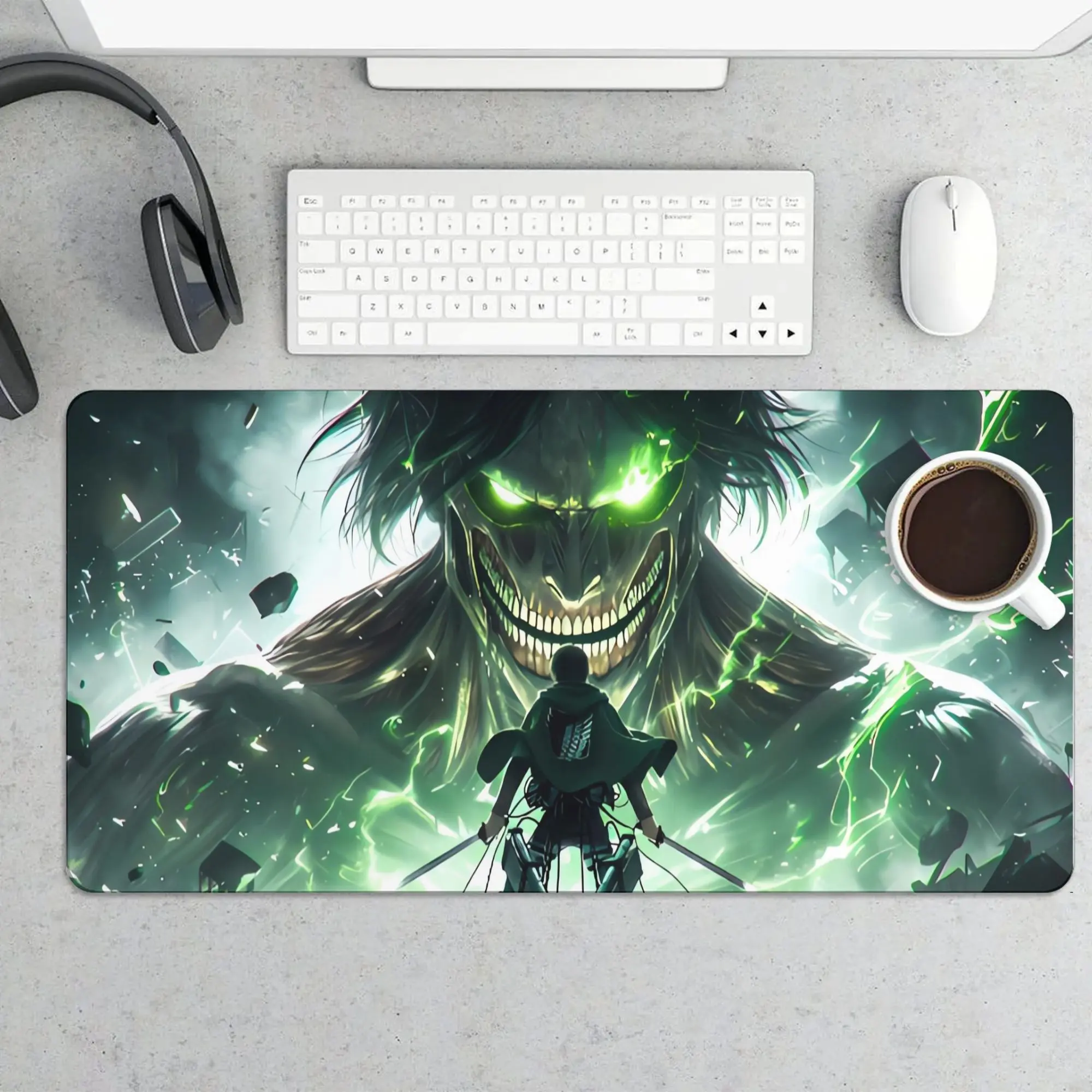 Ttack on Titan Gaming Mouse Pad XXL Extended Desk Mat for Gamers Anime Fans 35.43*15.75in