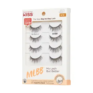 KISS My Lash But Better False Eyelashes, 4-Pair Multipack - Realistic Natural Look
