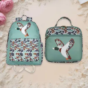 Baby Kids School Bag Large Capacity Camo Ducks Hunting Backpack Lunch Boxes Bookbag Book Sack