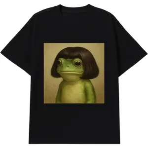 FUNNY FROG Vintage Washed Crew Neck Tee Regular Fit Casual Comfort Breathable Short Sleeve Funny T-shirts for Summer Fashion Men&Women's Top for Daily Wear Cotton Summer T Shirt Graphic Tee