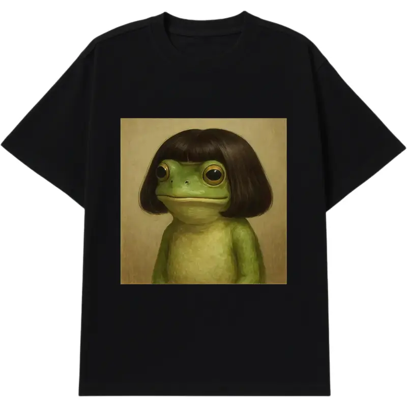 FUNNY FROG Vintage Washed Crew Neck Tee Regular Fit Casual Comfort Breathable Short Sleeve Funny T-shirts for Summer Fashion Men&Women's Top for Daily Wear Summer T Shirt Graphic Tee