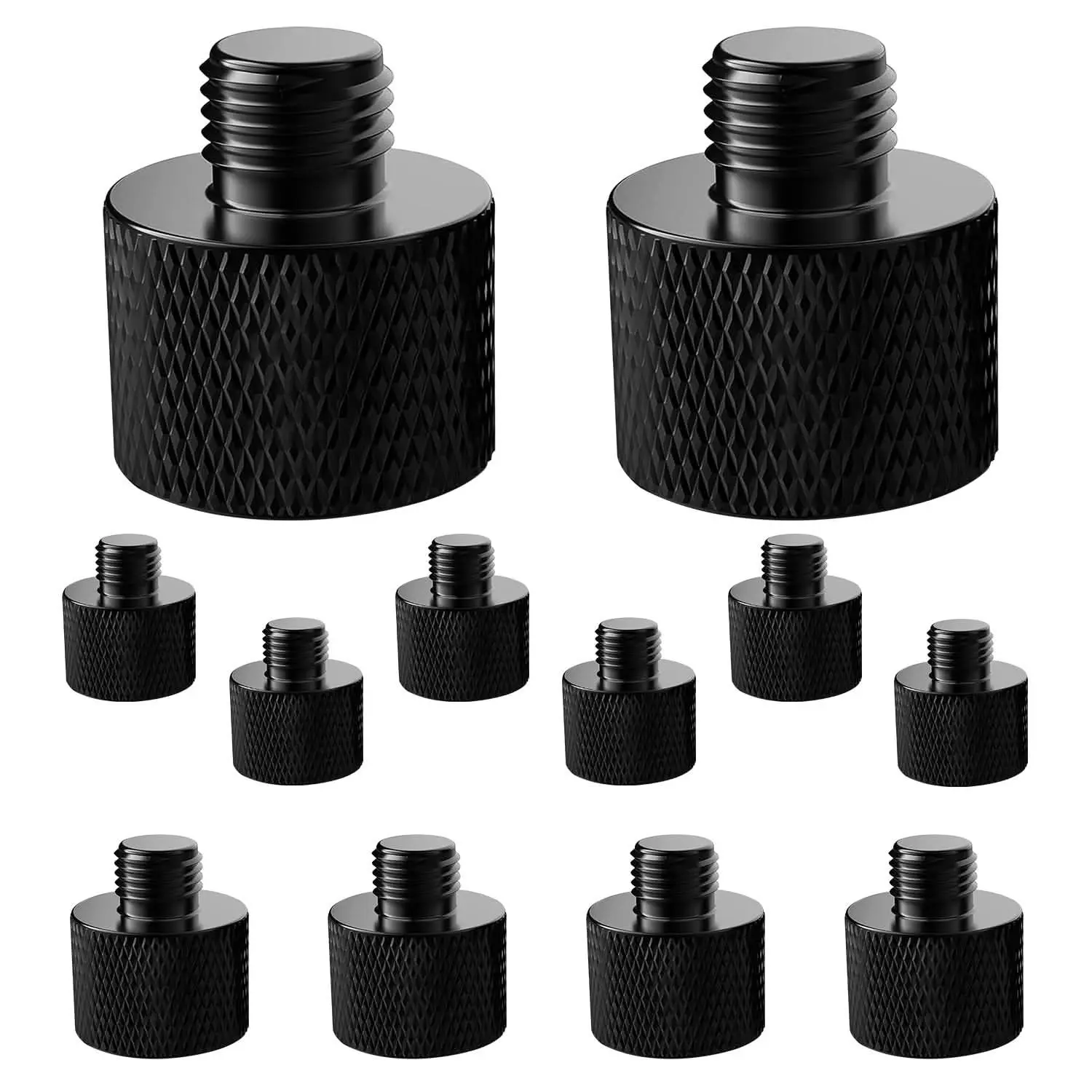 5 Core Mic Stand Adapter 12 Pieces 5/8 Female to 3/8 Male Screw Thread Conversion Connector Aluminium Camera