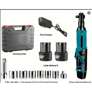Electric ratchet wrench set, fast charger, 8-piece nut set, suitable for mechanics and DIY enthusiasts