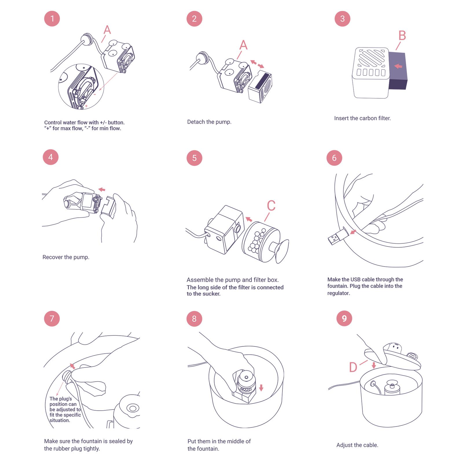 Happy & Polly 50oz/1.5L Ceramic Gothic Ghost Cat Spooky Drinking Water Fountain, Food-Grade Pet Fountain Large for Kittens and Puppies, USB Powered