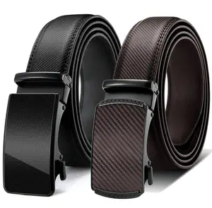 HAGIG Men's Belt Leather Ratchet Belt for Men Dress Casual Every Day with Adjustable Buckle, Trim to Fit