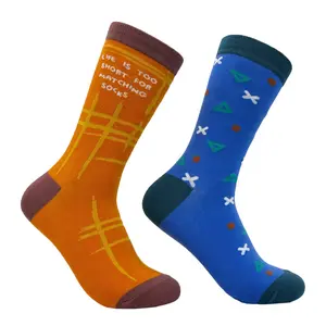 Women's Life Is Too Short for Matching Socks Funny Sarcastic Graphic Novelty Footwear Funny Graphic Socks Comfortable Fitted Spandex Cotton