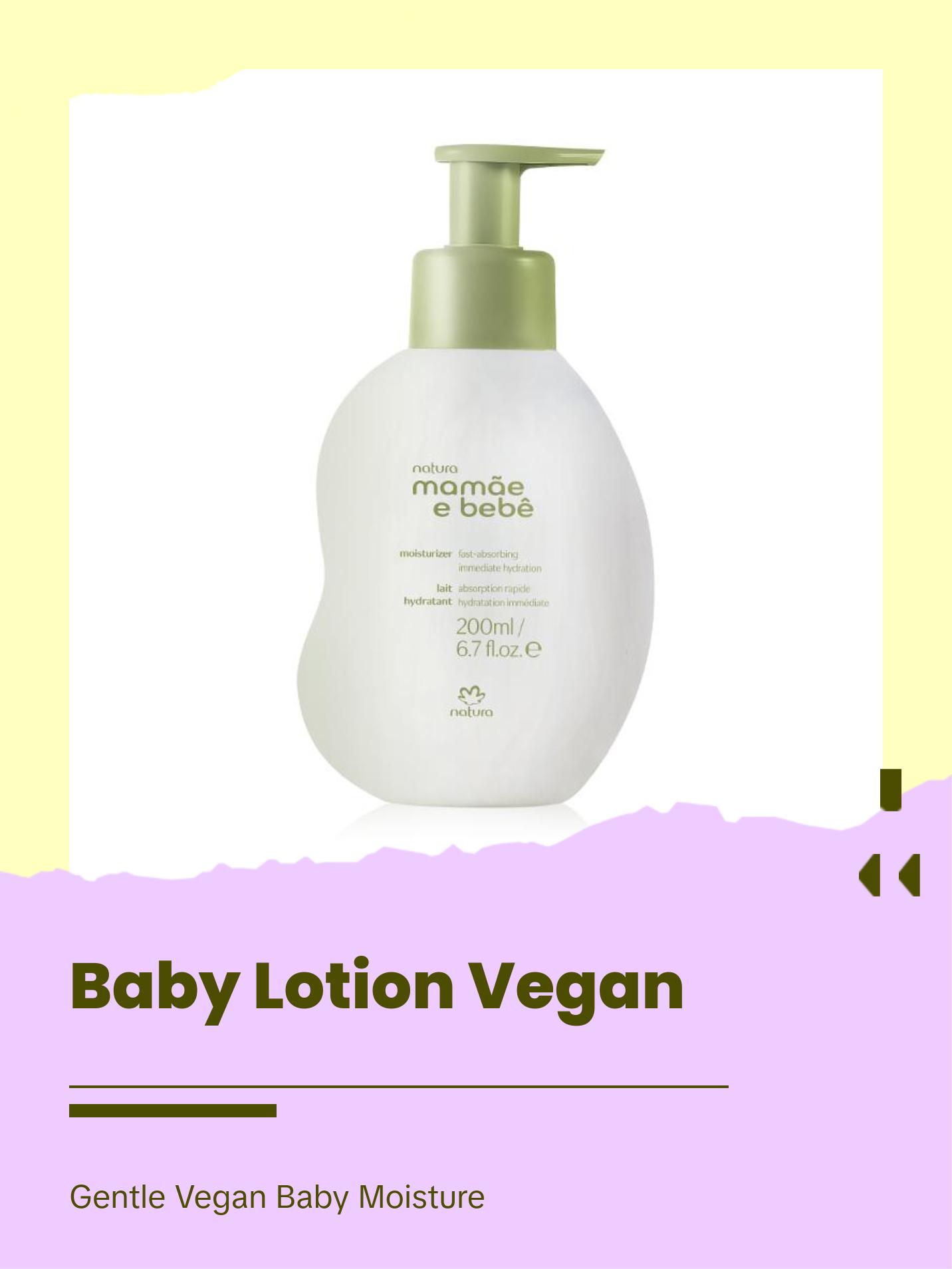 Natura  Mamãe e Bebê Baby Moisturizer, Fast Absorbing Lotion with 100% Vegetable Oils & Cupuaçu Butter, Gentle Skin Care Formula
