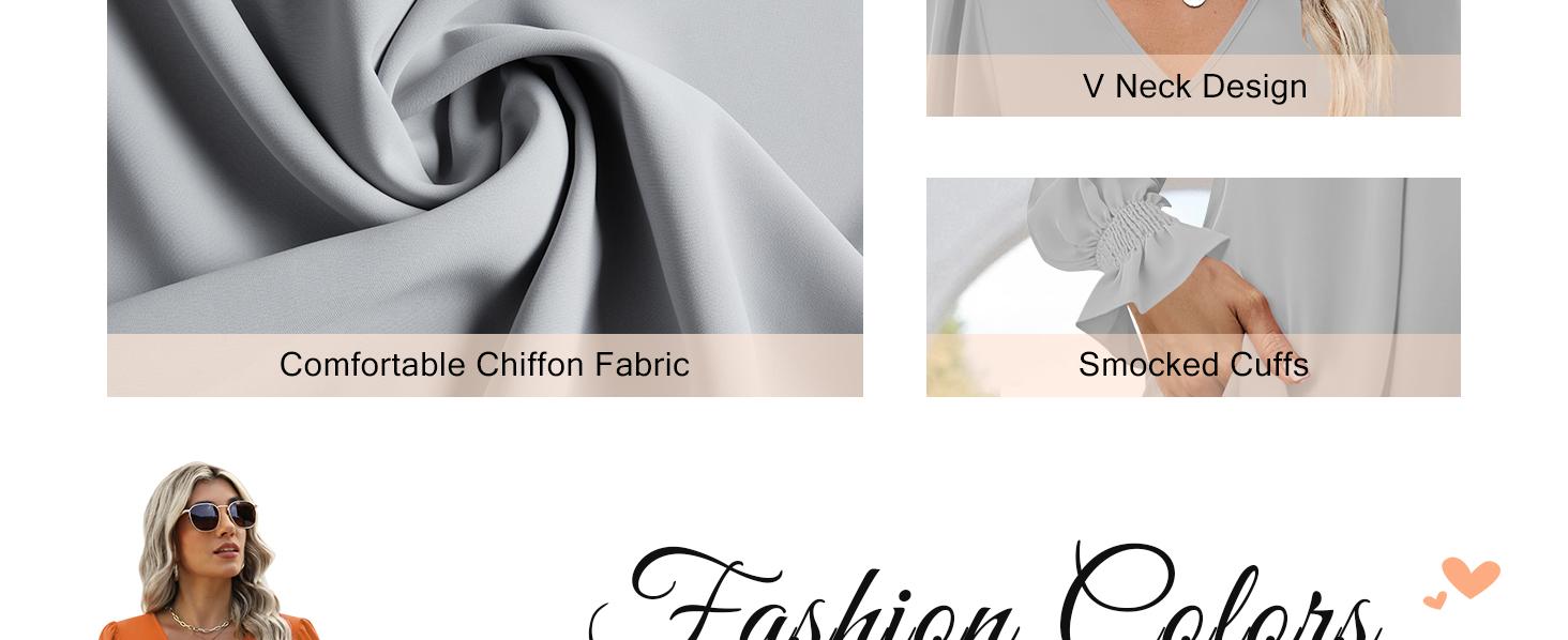 Women's Long Sleeve Chiffon Blouse V Neck Loose Fit Dressy Casual Top for Office & All Occasions Boho Style Shirt Vneck #Springfresh Women's Long Sleeve Chiffon Blouse V Neck Loose Fit Dressy Casual Top for Office & All Occasions Boho Style Shirt Vneck #Springfresh