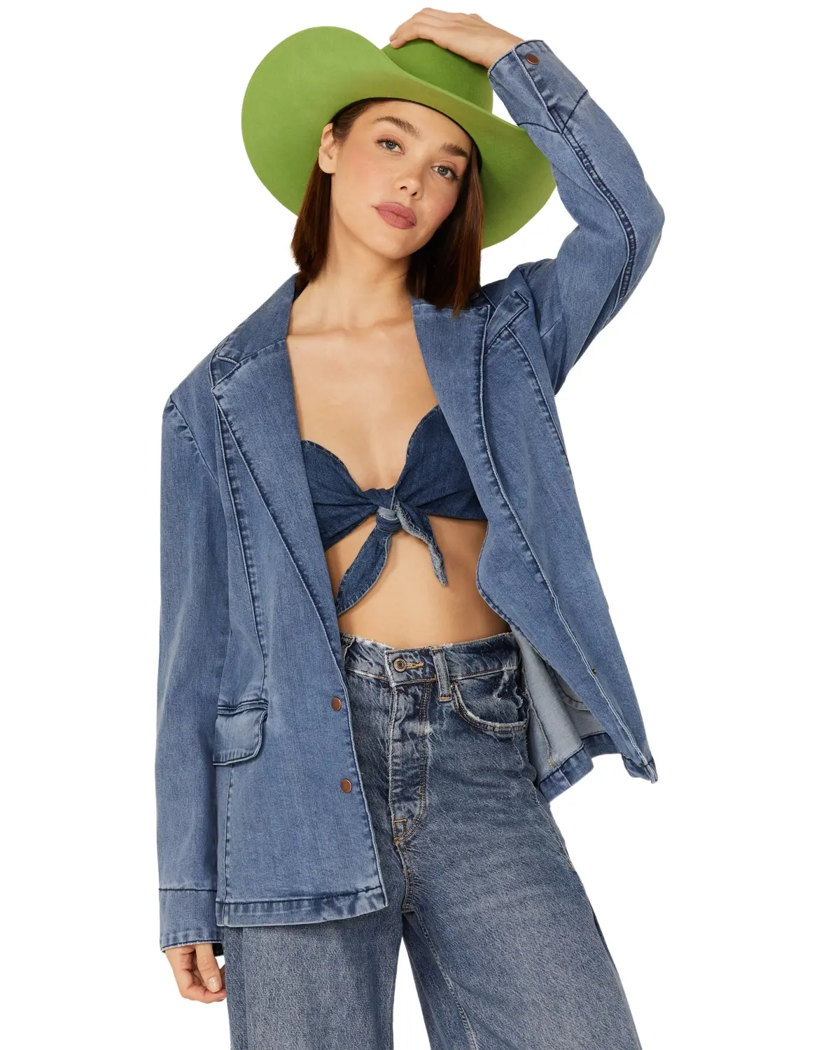 Lola Women's Women'S Denim Blazer - Monaco-Ab